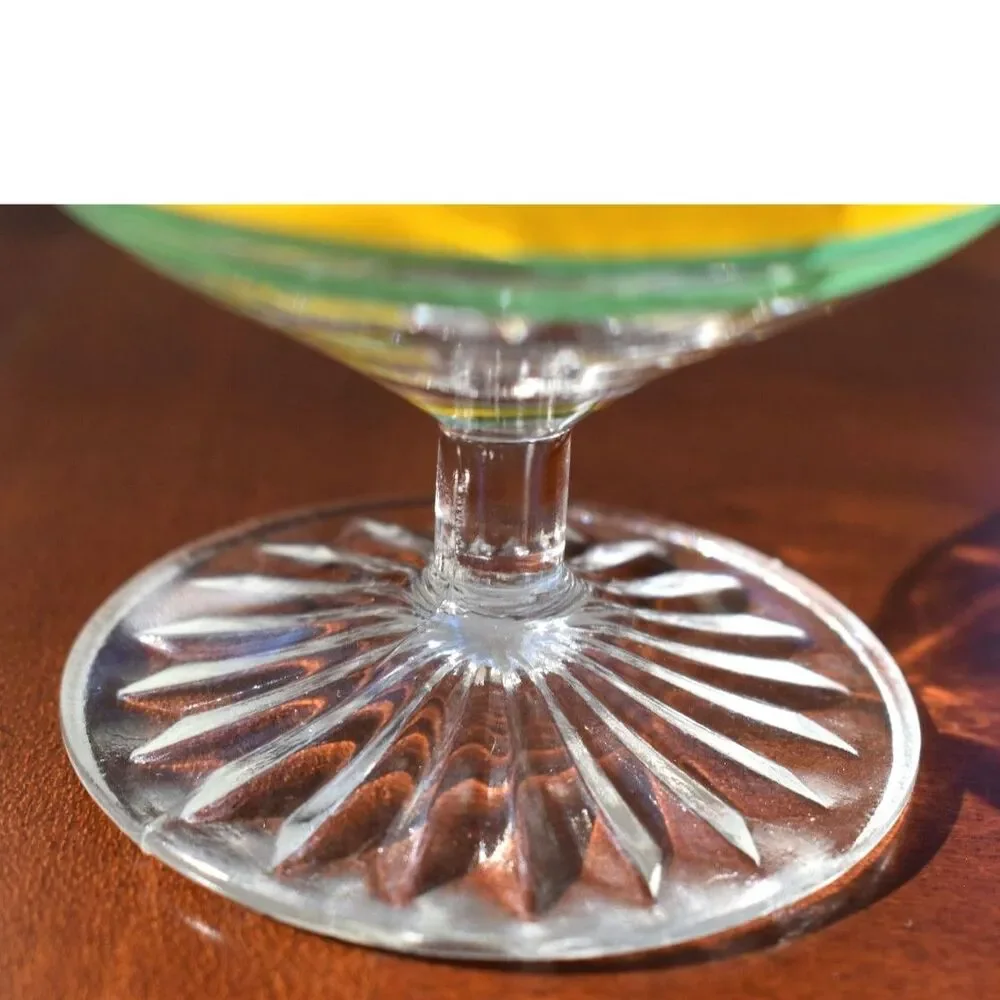 12-Piece Vintage Fiesta Go-Along Glass Set, Red, Yellow, Green, and Black Bands